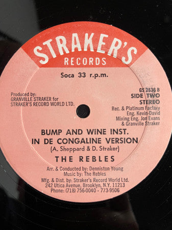 The Rebles : Bump and Wine in de Congaline Club Mix (12", Single, Promo)