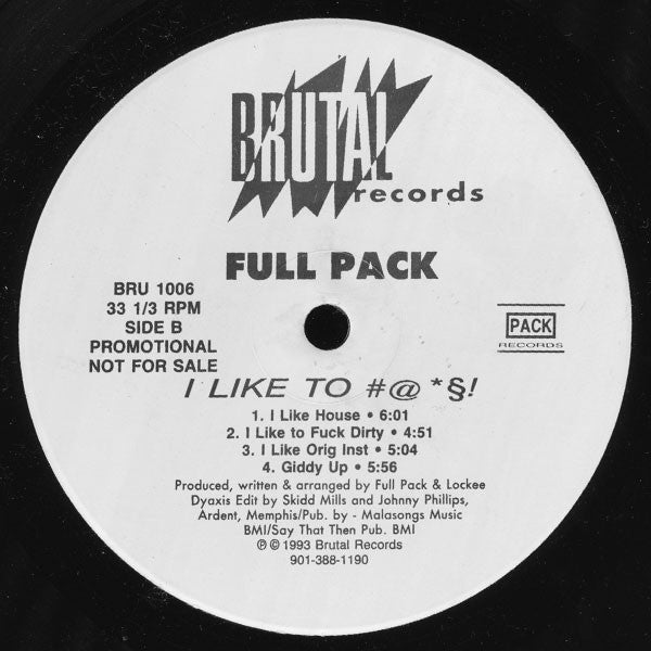 Full Pack : I Like To #@*¤! (12", Promo)