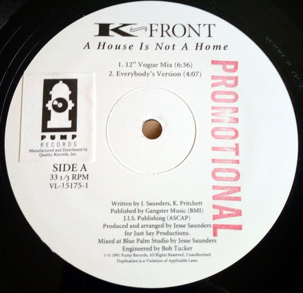 K-Front (2) : A House Is Not A Home (12", Promo)