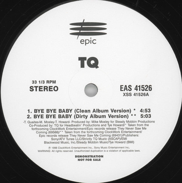 TQ : Bye Bye Bye / The Comeback (12", Promo)