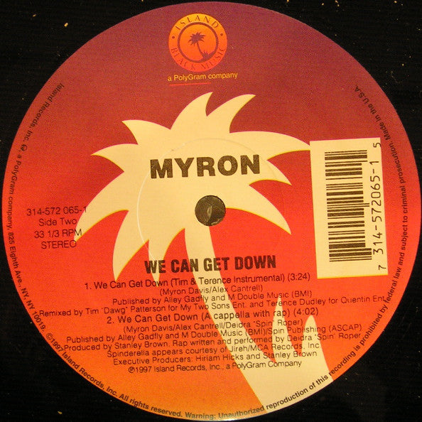 Myron : We Can Get Down (12")