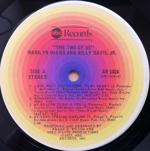 Marilyn McCoo & Billy Davis, Jr* : The Two Of Us (LP, Album, Pit)