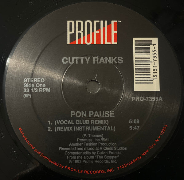 Cutty Ranks : Pon Pause (12")