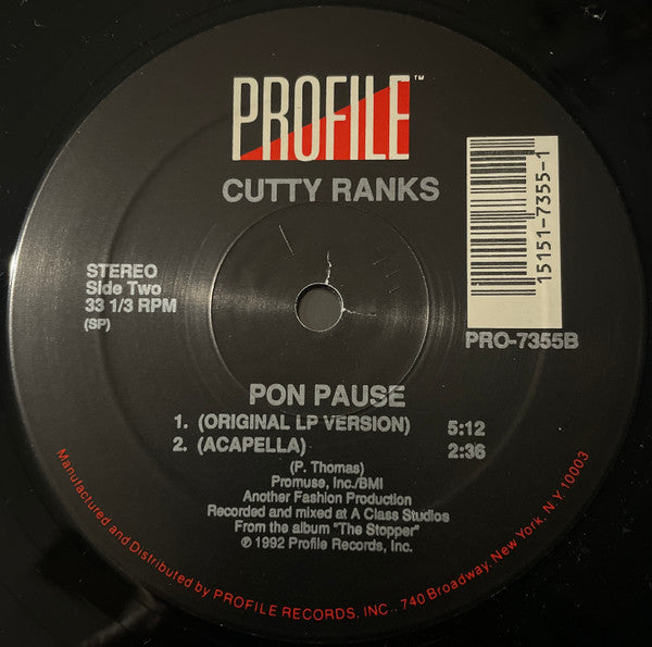 Cutty Ranks : Pon Pause (12")