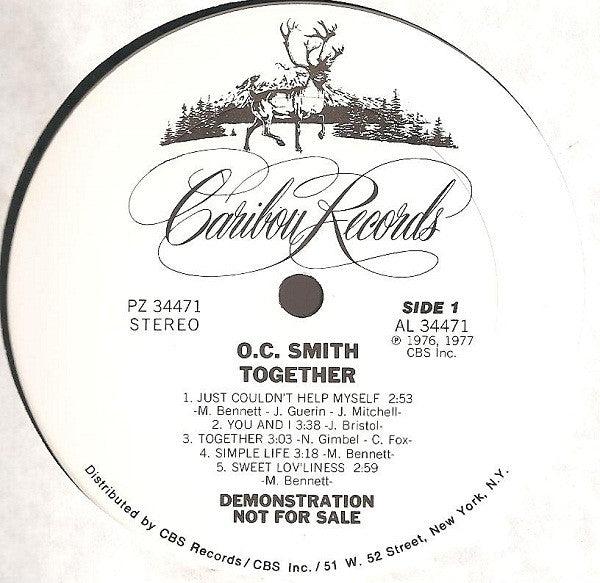 OC Smith : Together (LP, Album, Promo)