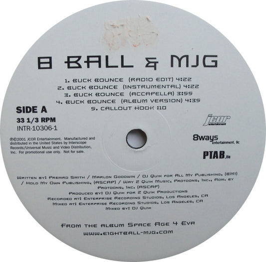 Eightball & M.J.G. Feat. DJ Quik : Buck Bounce (12", Promo)