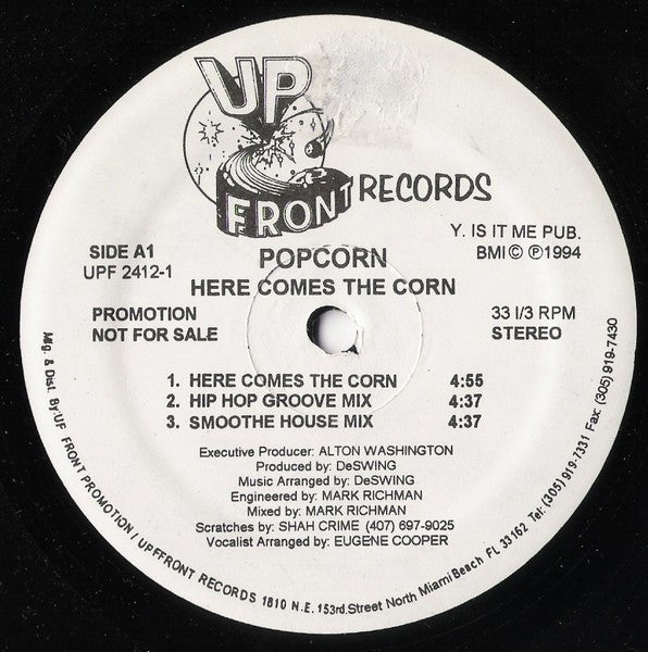 Popcorn (2) : Here Comes The Corn (12", Promo)