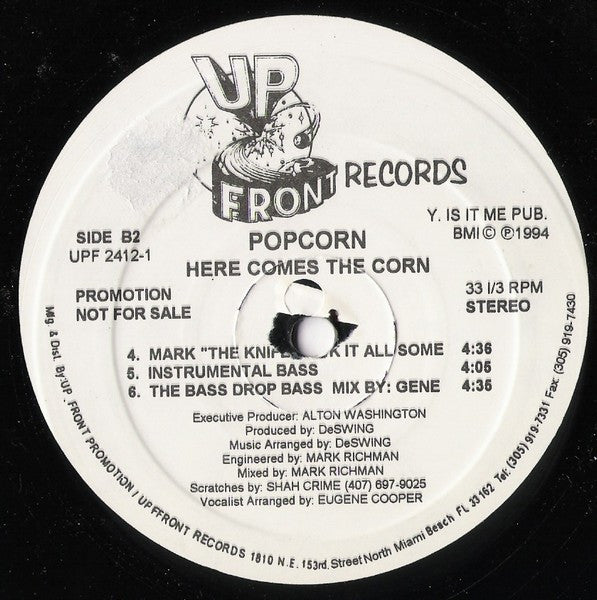 Popcorn (2) : Here Comes The Corn (12", Promo)