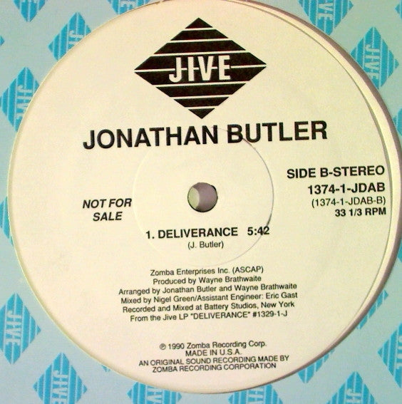 Jonathan Butler : Welcome Home (12", Promo)