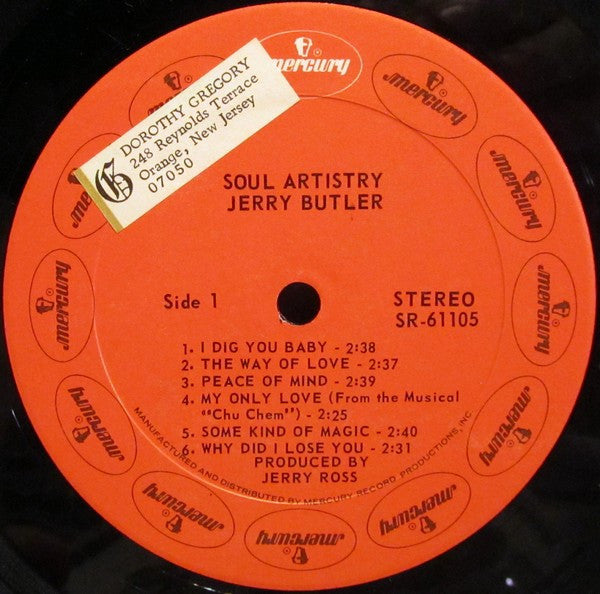 Jerry Butler : Soul Artistry (LP, Album)