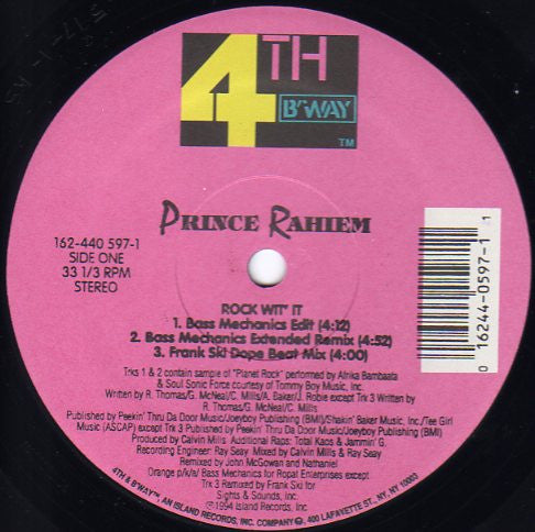 Prince Rahiem : Rock Wit' It (12")