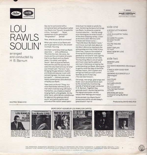 Lou Rawls : Soulin' (LP, Album, Mono, Scr)