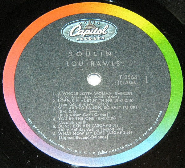 Lou Rawls : Soulin' (LP, Album, Mono, Scr)