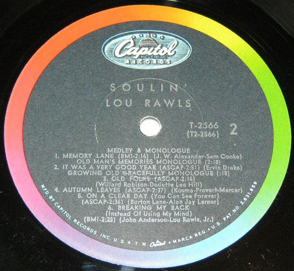 Lou Rawls : Soulin' (LP, Album, Mono, Scr)