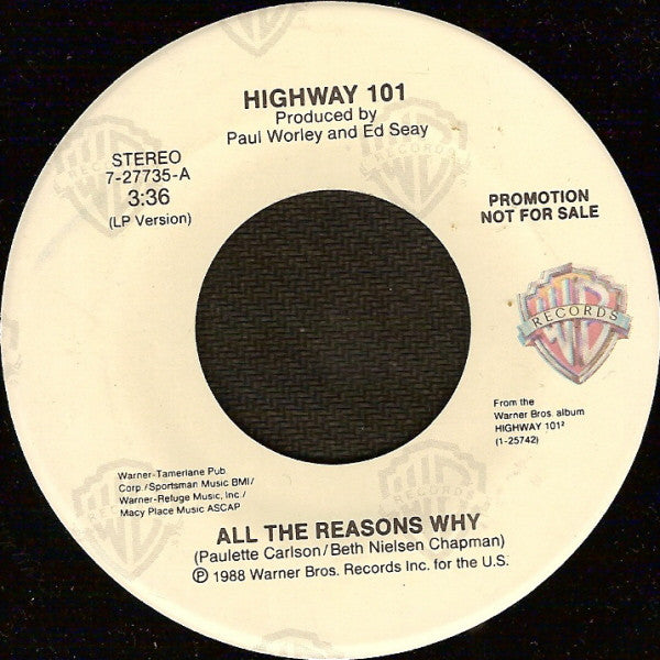 Highway 101 : All The Reasons Why (7", Promo, Styrene)