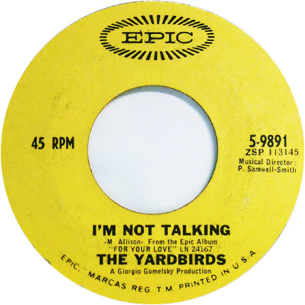 The Yardbirds : Shapes Of Things / I'm Not Talking (7", Single, Styrene)