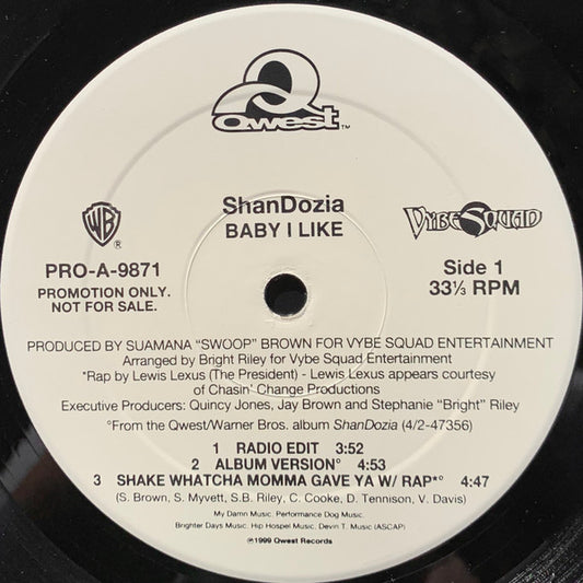 ShanDozia : Baby I Like (12", Promo)