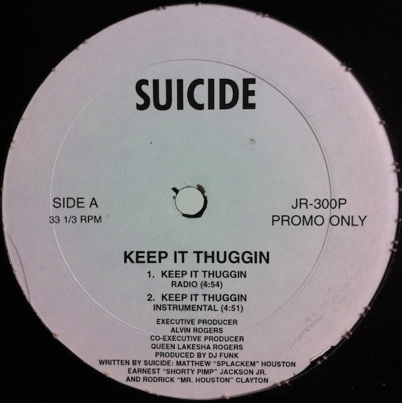 Suicide (9) : Keep It Thuggin (12", Single, Promo)