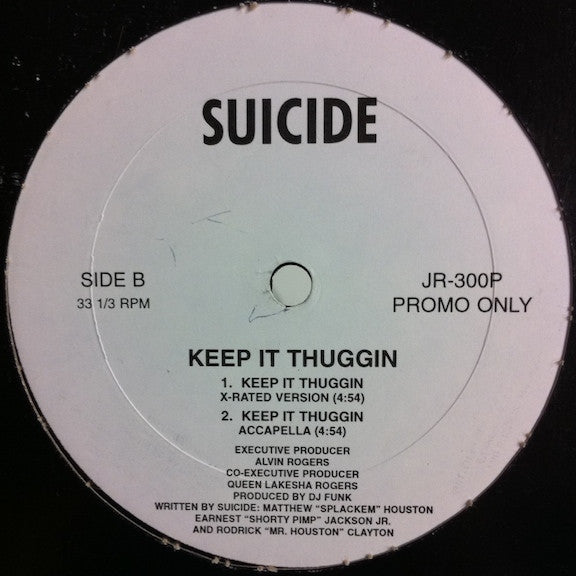 Suicide (9) : Keep It Thuggin (12", Single, Promo)