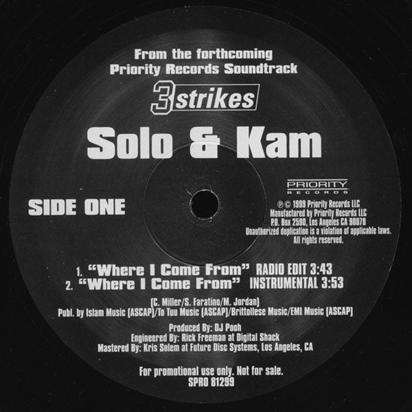 Solo (5) & Kam (2) : Where I Come From (12", Promo)