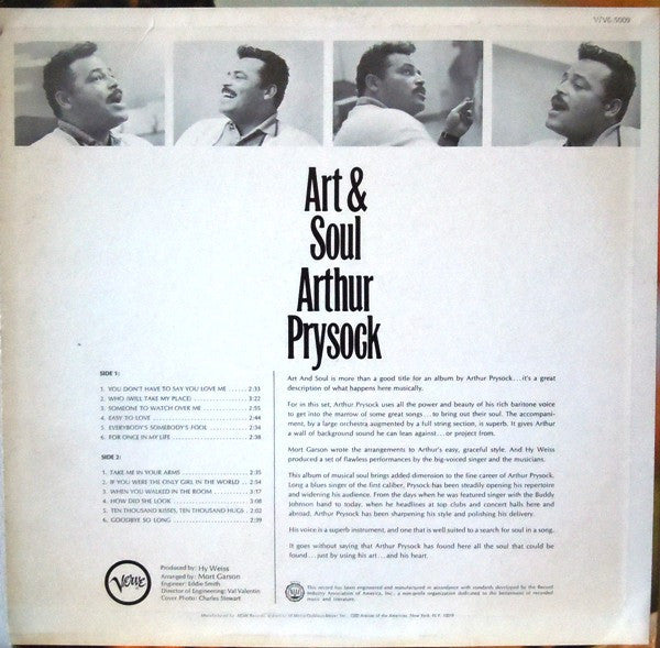 Arthur Prysock : Art & Soul (LP, Album)