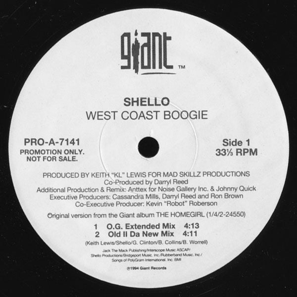 Shello : West Coast Boogie (12", Promo)