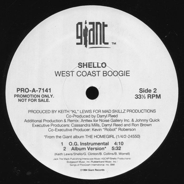 Shello : West Coast Boogie (12", Promo)