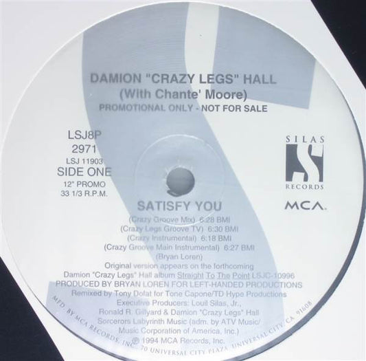 Damion Hall With Chanté Moore : Satisfy You (12", Promo)