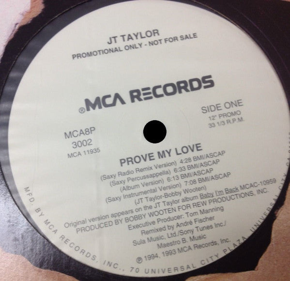 J.T. Taylor : Prove My Love (Saxxy Remixes) (12", Promo)