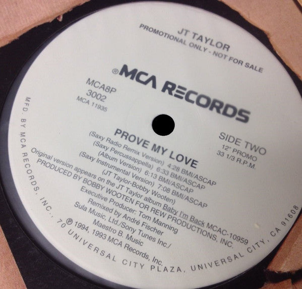 J.T. Taylor : Prove My Love (Saxxy Remixes) (12", Promo)