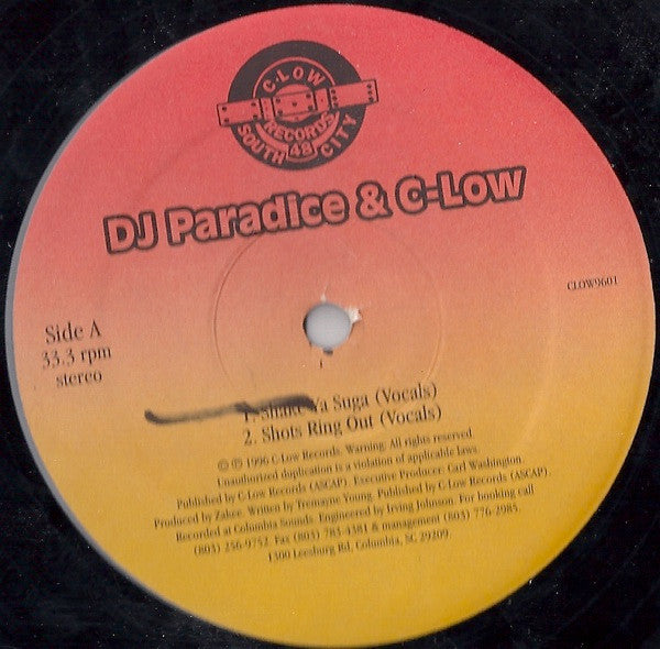 Dj Paradice & C-Low : Shake Ya Suga (12")