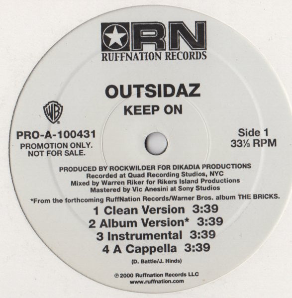 Outsidaz : Keep On /  Done In The Game (12", Promo)