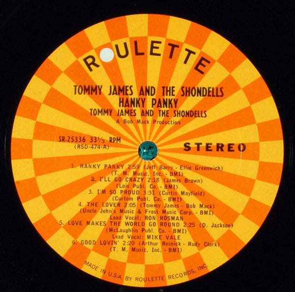 Tommy James & The Shondells : Hanky Panky (LP, Album)