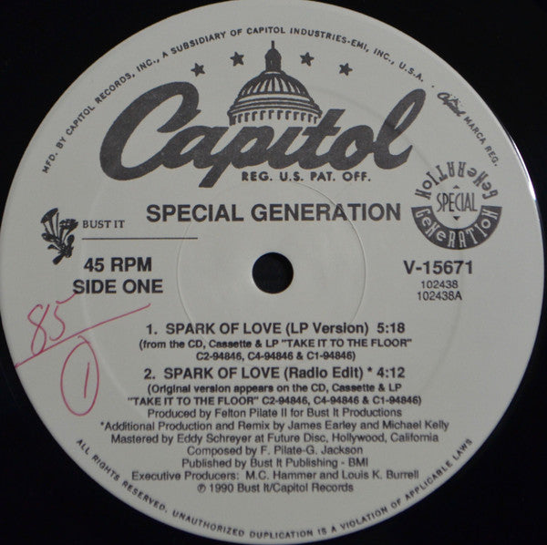 Special Generation : Spark Of Love (12")