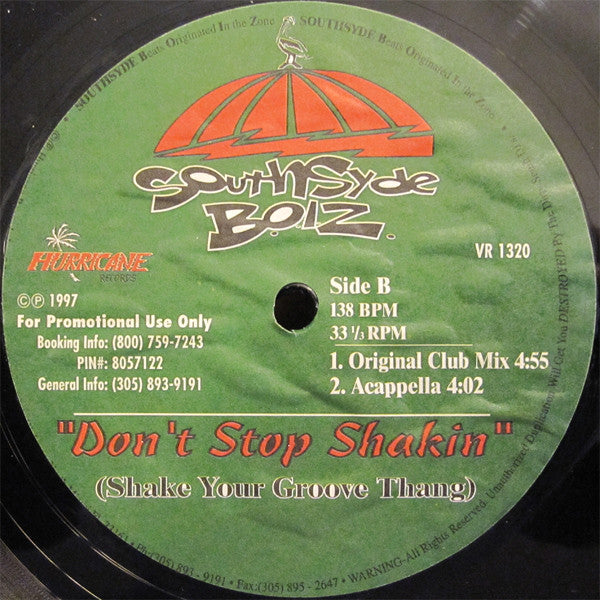 Southsyde B.O.I.Z. : Don't Stop Shakin (Shake Your Groove Thang) (12", Promo)