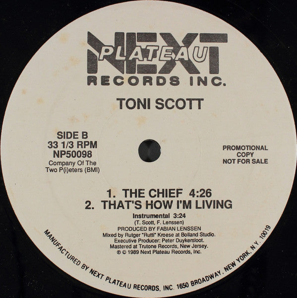 Tony Scott : That's How I'm Living / The Chief (12", Promo)