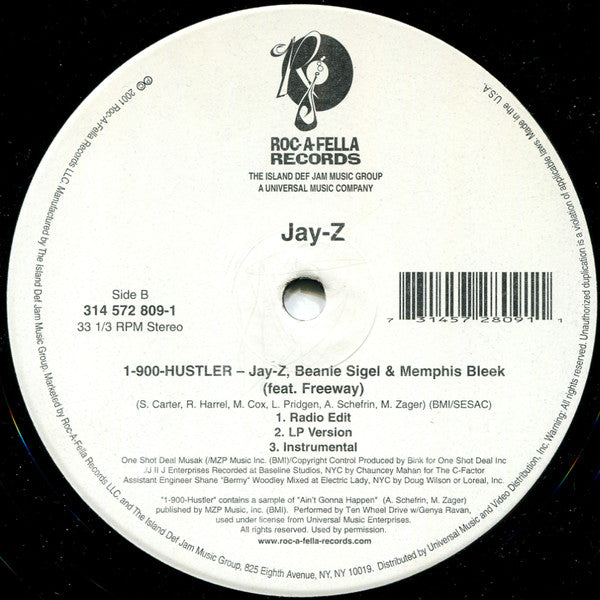 Jay-Z : Guilty Until Proven Innocent / 1-900-HUSTLER (12")