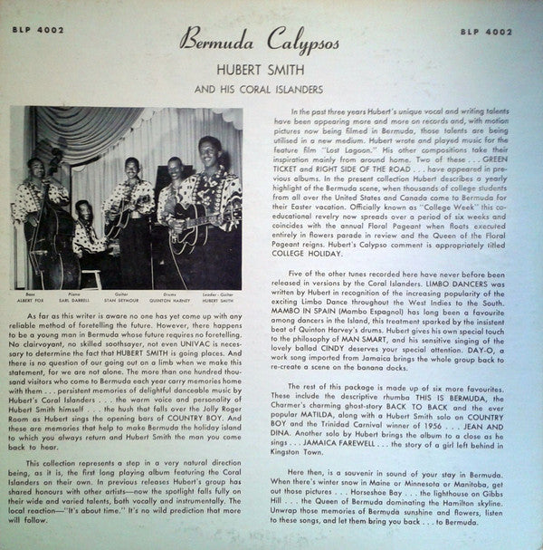 Hubert Smith And His Coral Islanders : Bermuda Calypso (LP, Album)