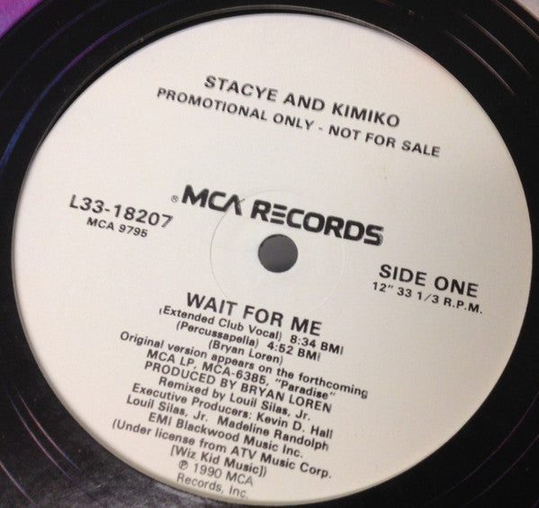 Stacye And Kimiko : Wait For Me (12", Promo)