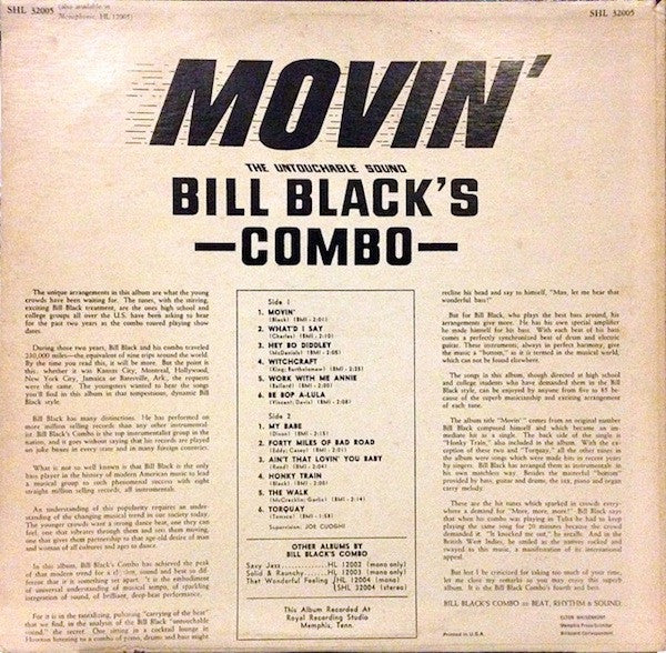 Bill Black's Combo : Movin' (LP)