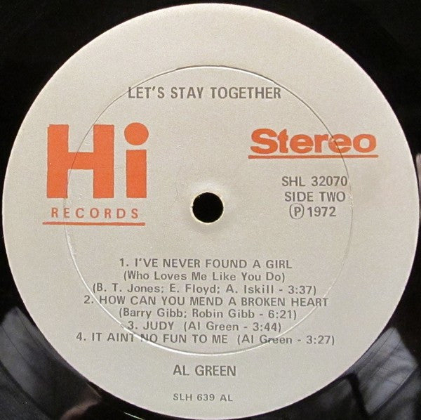 Al Green : Let's Stay Together (LP, Album, AL )