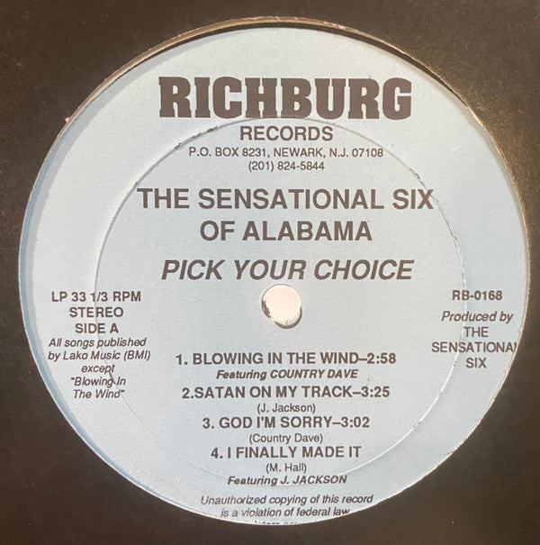 Sensational Six Of Alabama : Pick Your Choice (LP, Album)