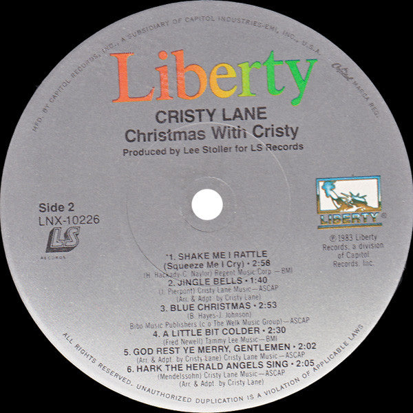 Cristy Lane : Christmas With Cristy (LP, Album)