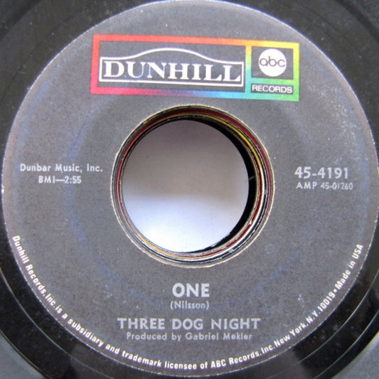 Three Dog Night : One (7", Single)