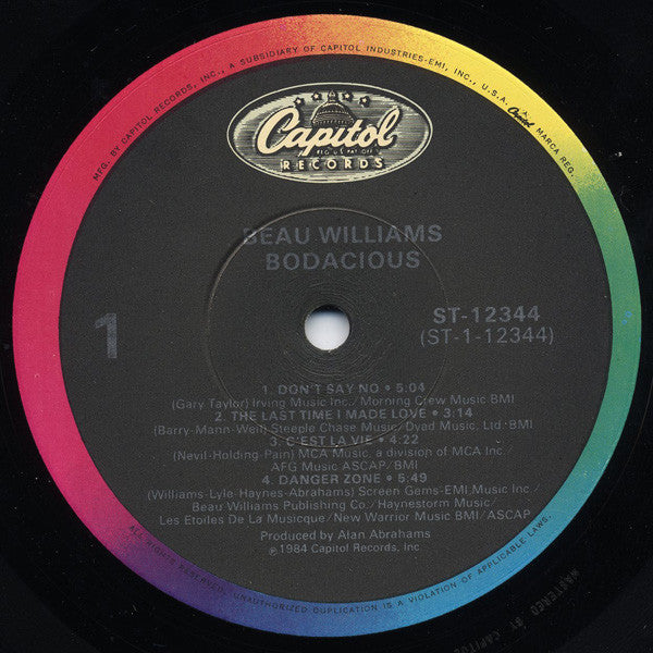 Beau Williams!* : Bodacious! (LP, Album)