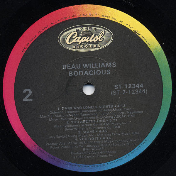 Beau Williams!* : Bodacious! (LP, Album)