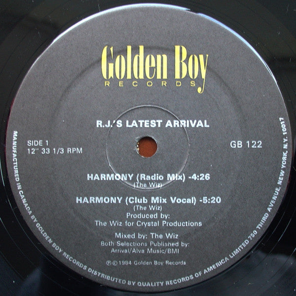 R.J.'s Latest Arrival : Harmony (12")