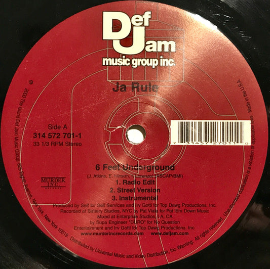 Ja Rule : 6 Feet Underground (12")
