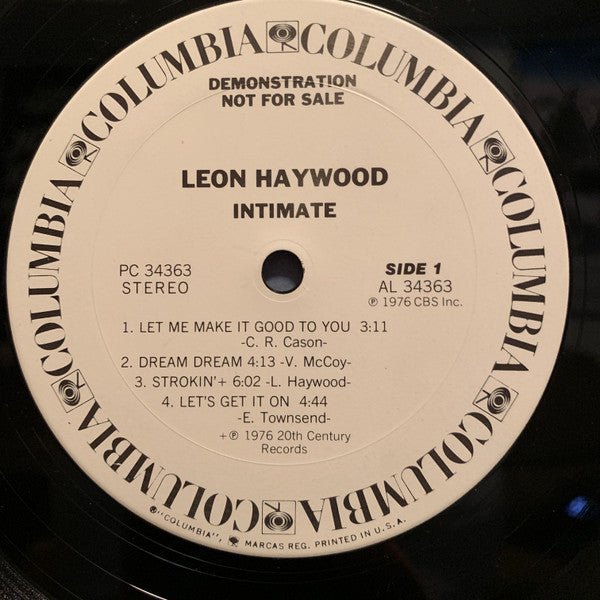 Leon Haywood : Intimate (LP, Album, Promo)