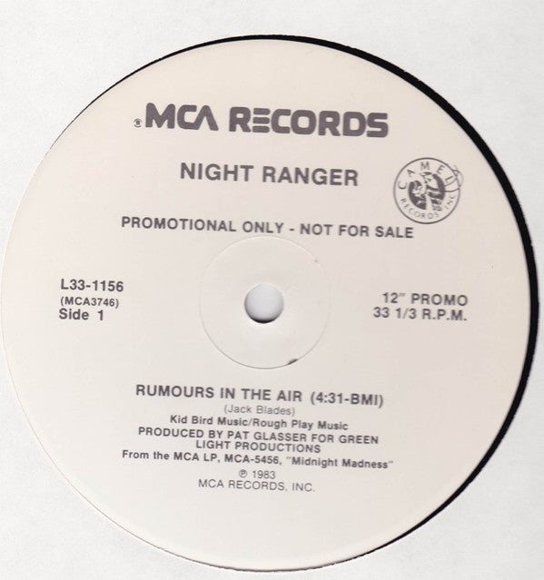 Night Ranger : Rumours In The Air (12", Promo)